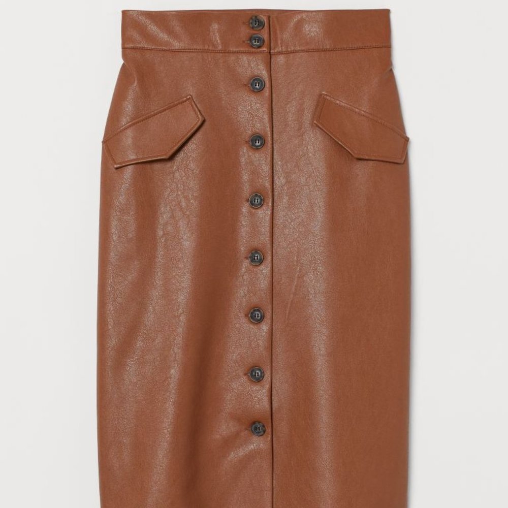 H&M Leather Brown Skirt